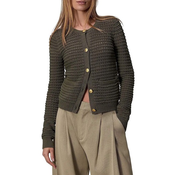 rag & bone Sweaters - Rag & Bone Marlee Cardigan Olive Green Knit Gold Button Sweater Size Medium